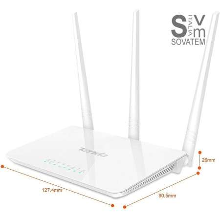 ROUTER TENDA F3 N300 WI-FI 300 Mbps a 2.4 GHz, 10-100MB WIRELESS ON
